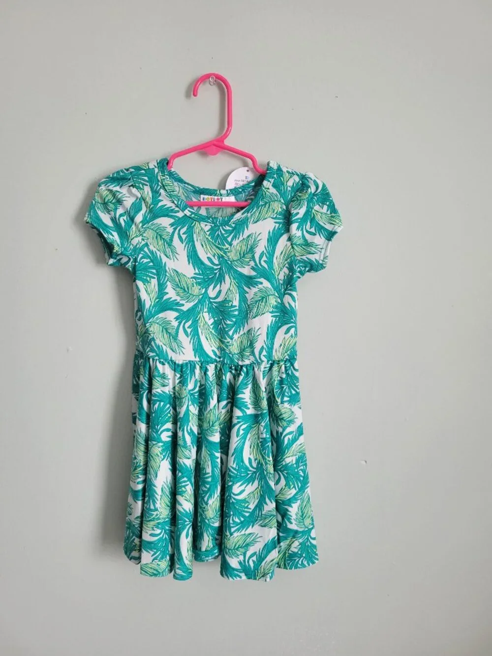 Dot Dot Smile Dress Girl's 2T Toddler Green Fern Twirl Cap Sleeve NWT